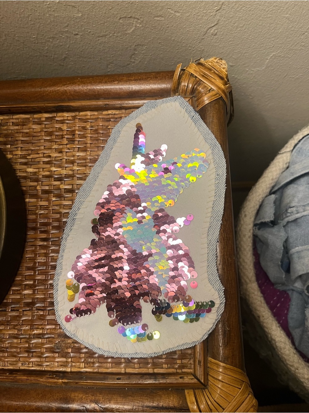 Sequin Unicorn Patch in Pink and Iridescent